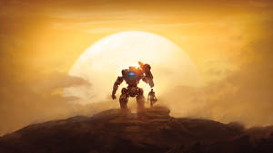 Titanfall 2 Titan Under Sunset Wallpaper