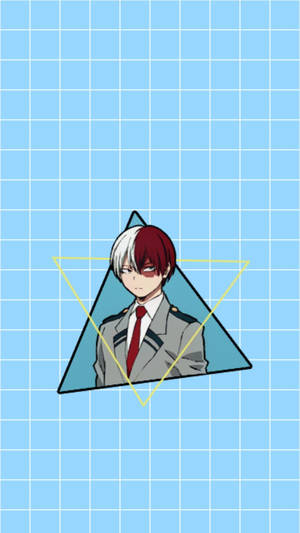 Todoroki Cute Grid Design Wallpaper