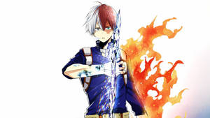 Todoroki Ice And Fire Anime Wallpaper