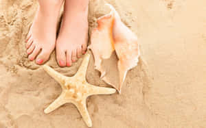 Toes On Beach Sand Wallpaper