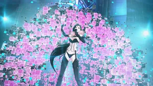 Tokyo Mirage Sessions Kiria Pink Cubes Wallpaper