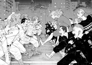 Tokyo Revengers Gang Fight In Manga Laptop Wallpaper