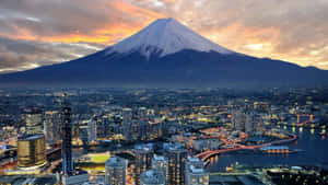 Tokyo With Mount Fuji View In Japan Wallpaper