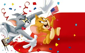 Tom And Jerry 4k American Festival Wallpaper
