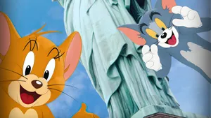Tom And Jerry 4k Statue Of Liberty Wallpaper