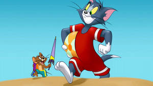 Tom And Jerry Cartoon Beach Scene Wallpaper