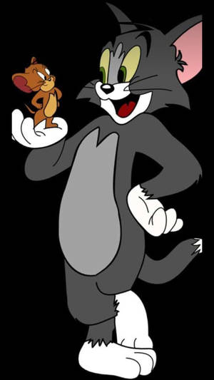 Tom And Jerry Cartoon Black Background Wallpaper