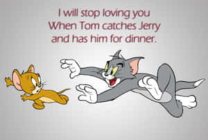 Tom And Jerry Having A Time Of Their Lives In A Hilarious Moment Wallpaper