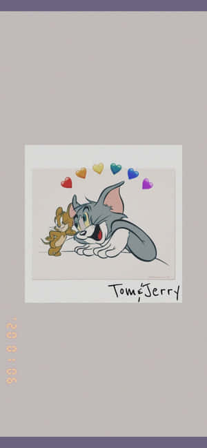 Tom And Jerry In A Laughable Moment Wallpaper