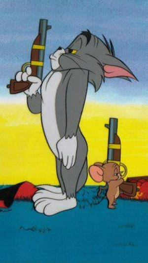 Tom Cat And Jerry With Guns Wallpaper