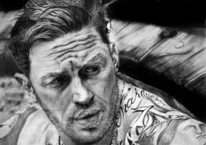 Tom Hardy Pencil Drawing Wallpaper