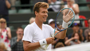 Tomas Berdych In White Shirt Wallpaper