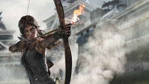 Tomb Raider Game Lara Flaming Arrow Wallpaper