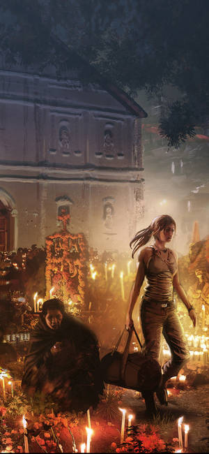 Tomb Raider Iphone With Candles Wallpaper
