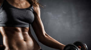 Toned Female Body Lifting Weights Wallpaper