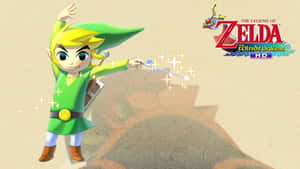 Toon Link With His Sparkling Wand Wallpaper