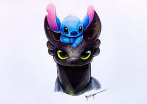 Toothless And Stitch Fanart Wallpaper