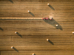 Top View Field With Tractor Wallpaper