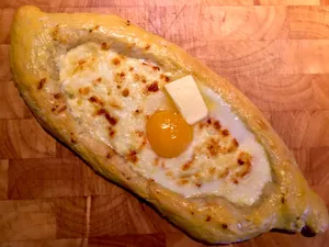Top View Khachapuri Cheese Bread Wallpaper