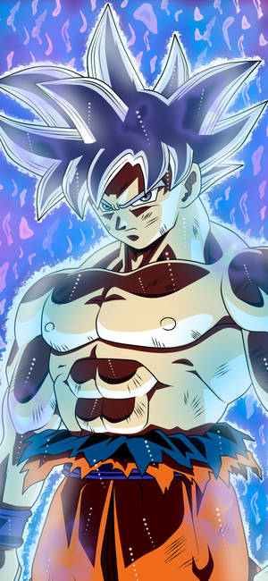 Topless Saiyan Son Goku Iphone Wallpaper