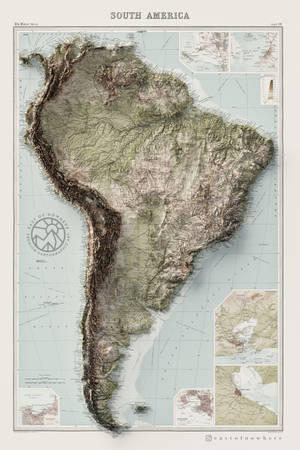 Topographic Map Of South America Wallpaper