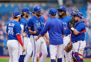 Toronto Blue Jays Team With Robbie Ray Wallpaper