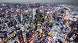 Toronto Canada In Aerial View Wallpaper
