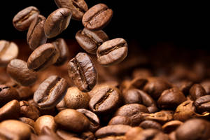 Tossed Coffee Beans Wallpaper
