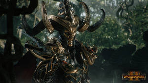 Total War Warhammer Golden Mask With Horns Wallpaper