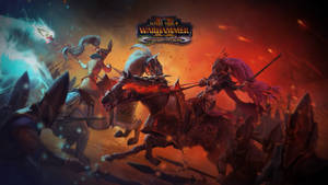 Total War Warhammer Horseback Riders Battling Wallpaper