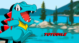 Totodile In River Background Wallpaper