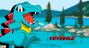 Totodile In River Background Wallpaper
