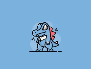 Totodile With Sparkles Graphic Wallpaper