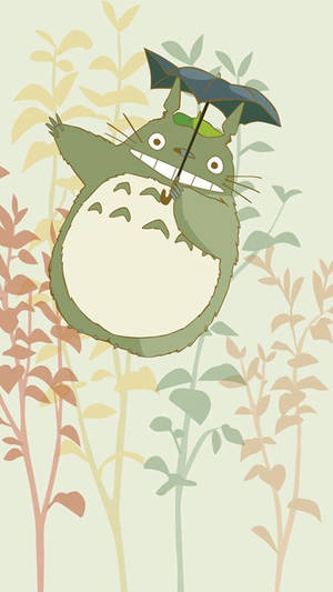 Totoro Colorful Plants Wallpaper