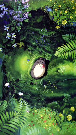 Totoro In Garden Tumblr Aesthetic Wallpaper