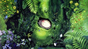 Totoro Sleeping In Hole Wallpaper
