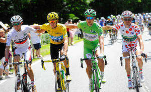 Tour De France Colorful Biker Suits Wallpaper