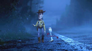 Toy Story 4 Sheriff Wood And Forky Wallpaper