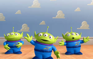 Toy Story Alien Against Cloudy Sky Wallpaper