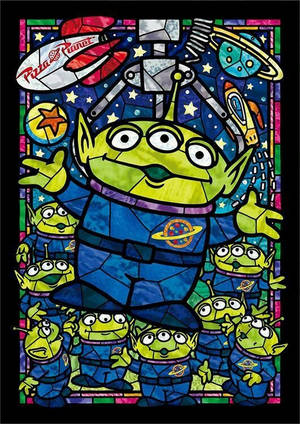 Toy Story Alien Stained Glass Wallpaper