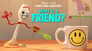 Toy Story Forky With Mug Wallpaper