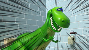 Toy Story Rex In Bathroom Wallpaper