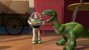 Toy Story Rex Talking With Buzz Wallpaper