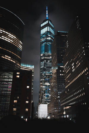 Trade Center New York City Night View Wallpaper