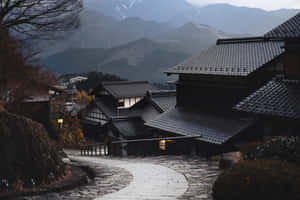 Traditional Aesthetic Village Japanese Houses Wallpaper