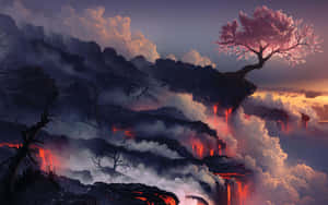 Traditional Japanese Ancient Landscape On A Desktop Wallpaper