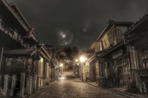 Traditional Japanese Architectural Landscape Wallpaper
