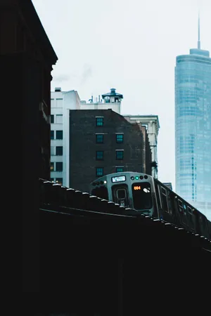 Train In Dark Alley Wallpaper