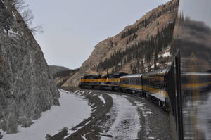 Train In Snowy Mountain Wallpaper