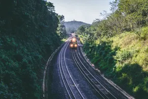 Train In The Mountains Wallpaper